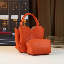 3-Color Tote Bags - Stylish Black, Orange & Beige Handbags with Golden-Tone Hardware, Perfect for Business, Commuting & Casual Outings, Versatile Carryall | Minimalist Design | Textured Finish